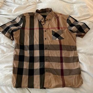 Mens CLASSIC short sleeve Burberry button up size XL